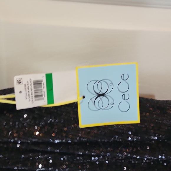 CeCe Womens Wide Leg Pants Pull-On Elastic Waist High Rise, Sequined fully lined - Picture 5 of 7